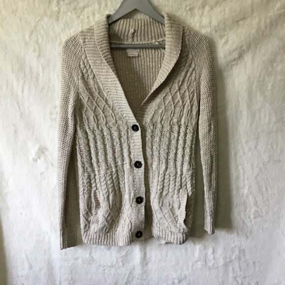 Coincidence & Chance Beige Cable Knit Cardigan - Picture 1 of 14